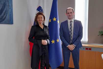 Среща на посланик Красимир Божанов с министъра на външните работи на Словения